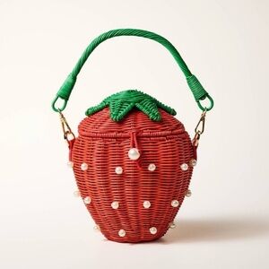 Kate Spade Red and Green Mini Bag with Strawberry Design